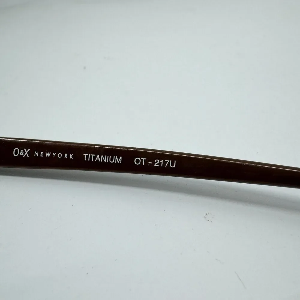 O&X NEW YORK Eyeglasses Frames Light Brown Titanium OT-217u 50- 18 H12126‎